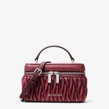 Michael Kors Vivi Small Matelassé Burnished Vanity Crossbody Bag-MAROON