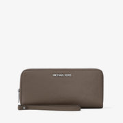Michael Kors Large Pebbled Leather Continental Wallet- MUSHROOM