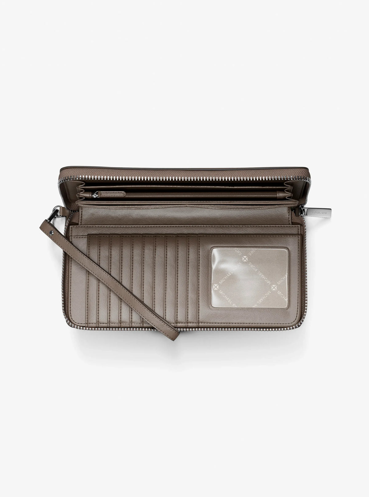 Michael Kors Large Pebbled Leather Continental Wallet- MUSHROOM