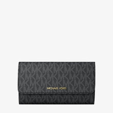 Michael Kors Jet Set Large Logo Tri-Fold Wallet-BLACK