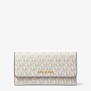 Michael Kors Jet Set Large Logo Tri-Fold Wallet-VANILLA