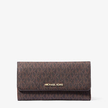 Michael Kors Jet Set Large Logo Tri-Fold Wallet-BROWN