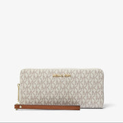Michael Kors Jet Set Travel Large Logo Continental Wristlet-VANILLA
