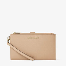 Michael Kors Jet Set Large Leather Smartphone Wristlet Wallet-CAMEL