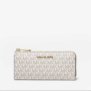 Michael Kors Jet Set Travel Large Logo Quarter-Zip Wallet-VANILLA