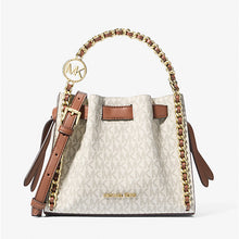 Michael Kors Mina Small Signature Logo Chain Crossbody Bag- VANILLA - Hemen Teslimde