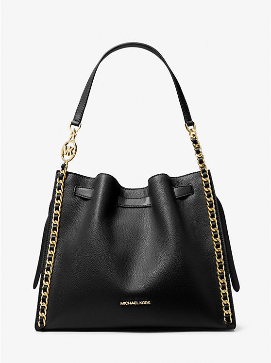 Michael Kors Mina Large Chain Shoulder Bag -BLACK