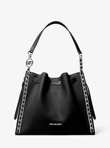 Michael Kors Mina Large Chain Shoulder Bag -BLACK