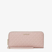 Michael Kors Jet Set Travel Large Signature Logo Continental Wristlet- POWDER BLUSH