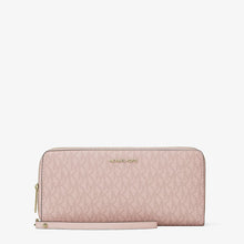 Michael Kors Jet Set Travel Large Signature Logo Continental Wristlet- POWDER BLUSH