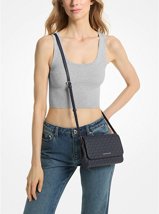 Michael Kors Medium Signature Logo Convertible Crossbody Bag-NAVY Hemen Teslimde