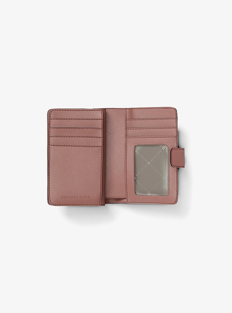 Michael Kors Medium Saffiano Leather Wallet-SUNSET ROSE