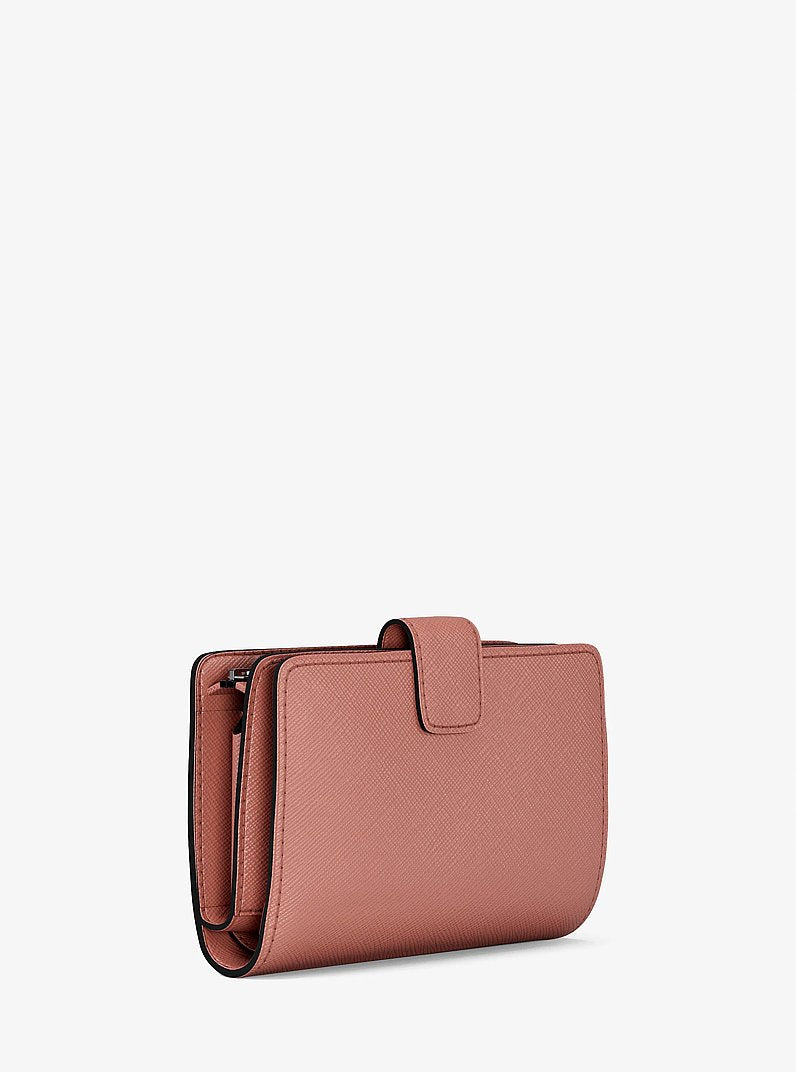 Michael Kors Medium Saffiano Leather Wallet-SUNSET ROSE