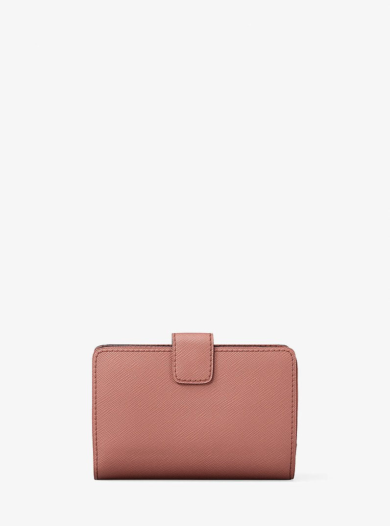 Michael Kors Medium Saffiano Leather Wallet-SUNSET ROSE
