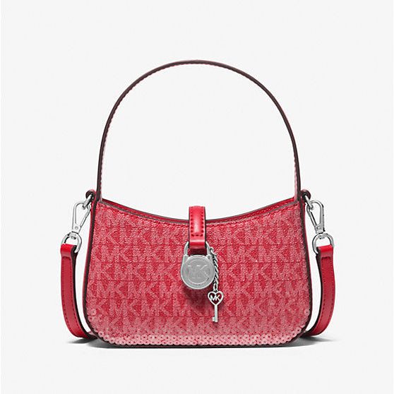 Michael Kors Lyra Extra-Small Signature Logo Crossbody Bag Bright Red