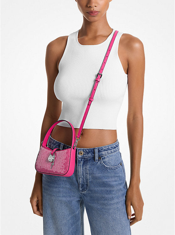 Michael Kors Lyra Extra-Small Signature Logo Crossbody Bag Dragonfruit