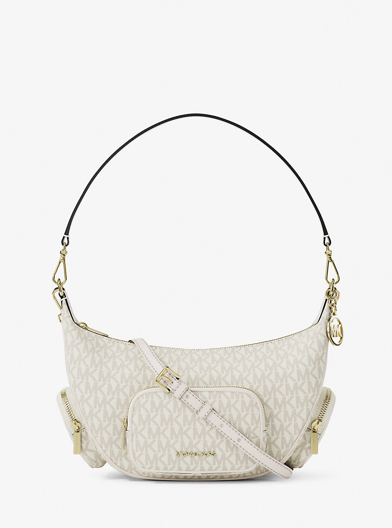 Michael Kors Merritt Medium Signature Logo Convertible Shoulder Bag-LT CRM MULTI