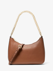 Michael Kors Jet Set Large Pebbled Leather Convertible Crossbody Bag-LUGGAGE