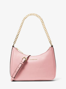 Michael Kors Jet Set Large Pebbled Leather Convertible Crossbody Bag-POWDER BLUSH