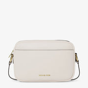 Michael Kors Jet Set Large Pebbled Leather Camera Crossbody Bag-LT CREAM
