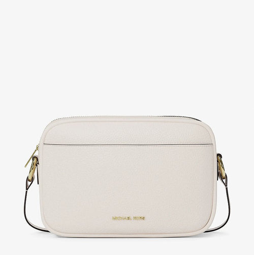 Michael Kors Jet Set Large Pebbled Leather Camera Crossbody Bag-LT CREAM