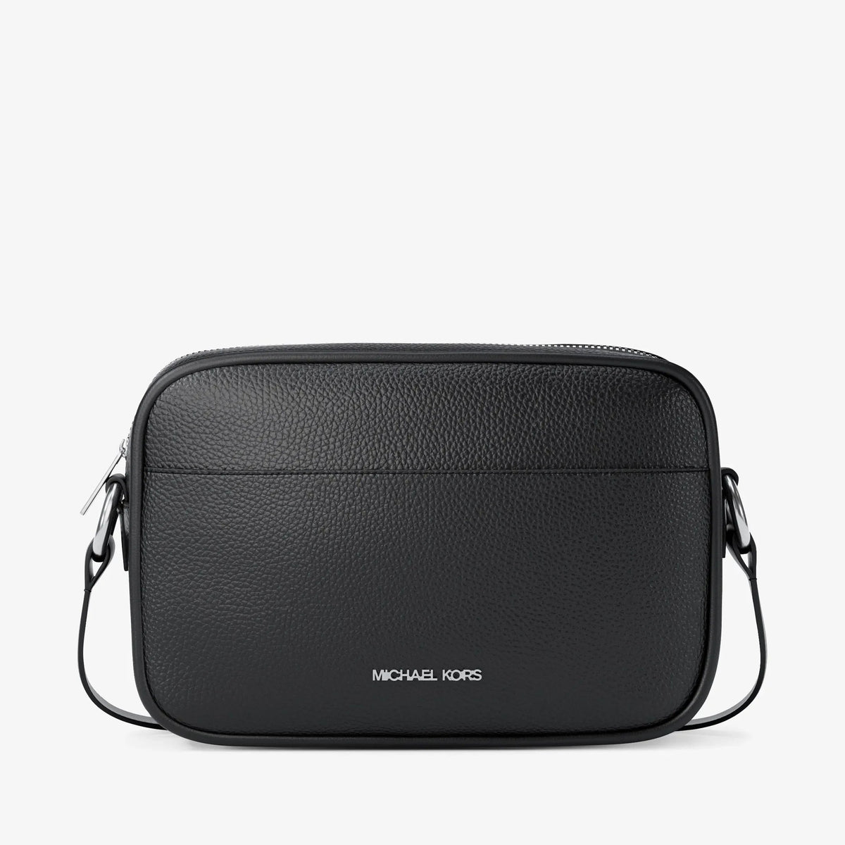 Michael Kors Jet Set Large Pebbled Leather Camera Crossbody Bag-BLACK