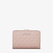 Michael Kors Jet Set Medium Signature Logo Bi-Fold Wallet-POWDER BLUSH