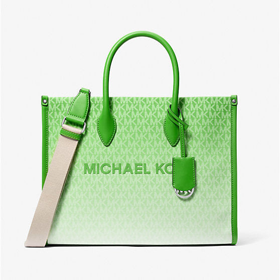Michael Kors Mirella Medium Ombré Logo Tote Bag-JUNGLE