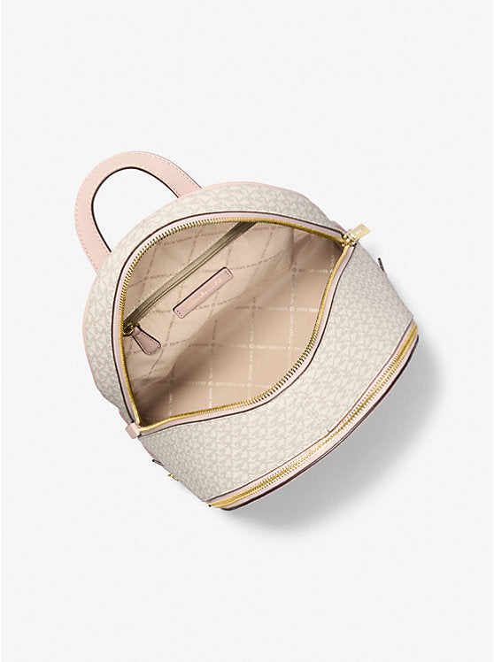 Michael Kors Rhea Medium Color-Block Signature Logo Backpack-PWD BLSH MLT