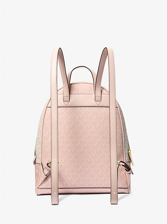 Michael Kors Rhea Medium Color-Block Signature Logo Backpack-PWD BLSH MLT