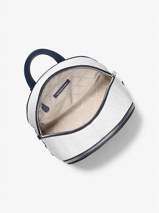 Michael Kors Rhea Medium Color-Block Signature Logo Backpack-ADMIRL MULTI