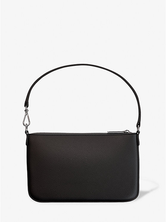 Michael Kors Jet Set Small Pebbled Leather Convertible Wristlet-BLACK
