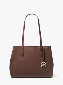 Michael Kors Avalon Medium Pebbled Leather Tote Bag- NUTMEG