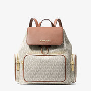 Michael Kors Merritt Small Signature Logo Cargo Backpack-VANILLA