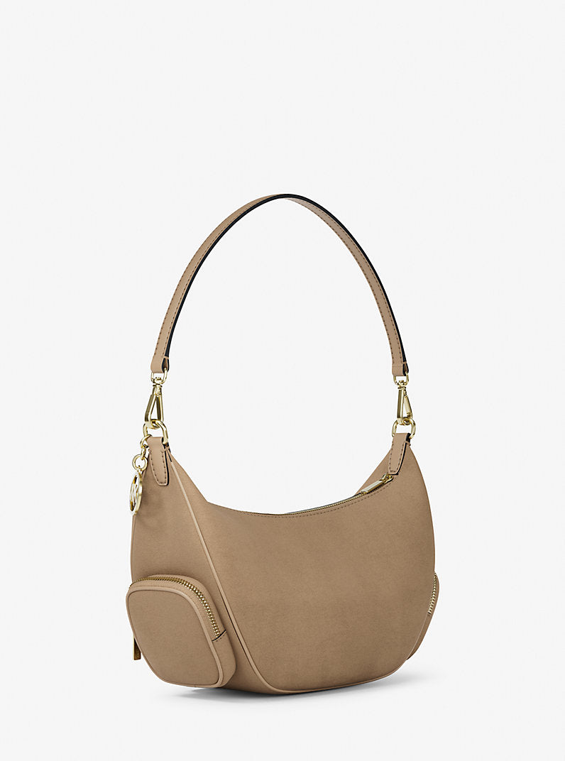Michael Kors Merritt Medium Suede Convertible Shoulder Bag-CAMEL