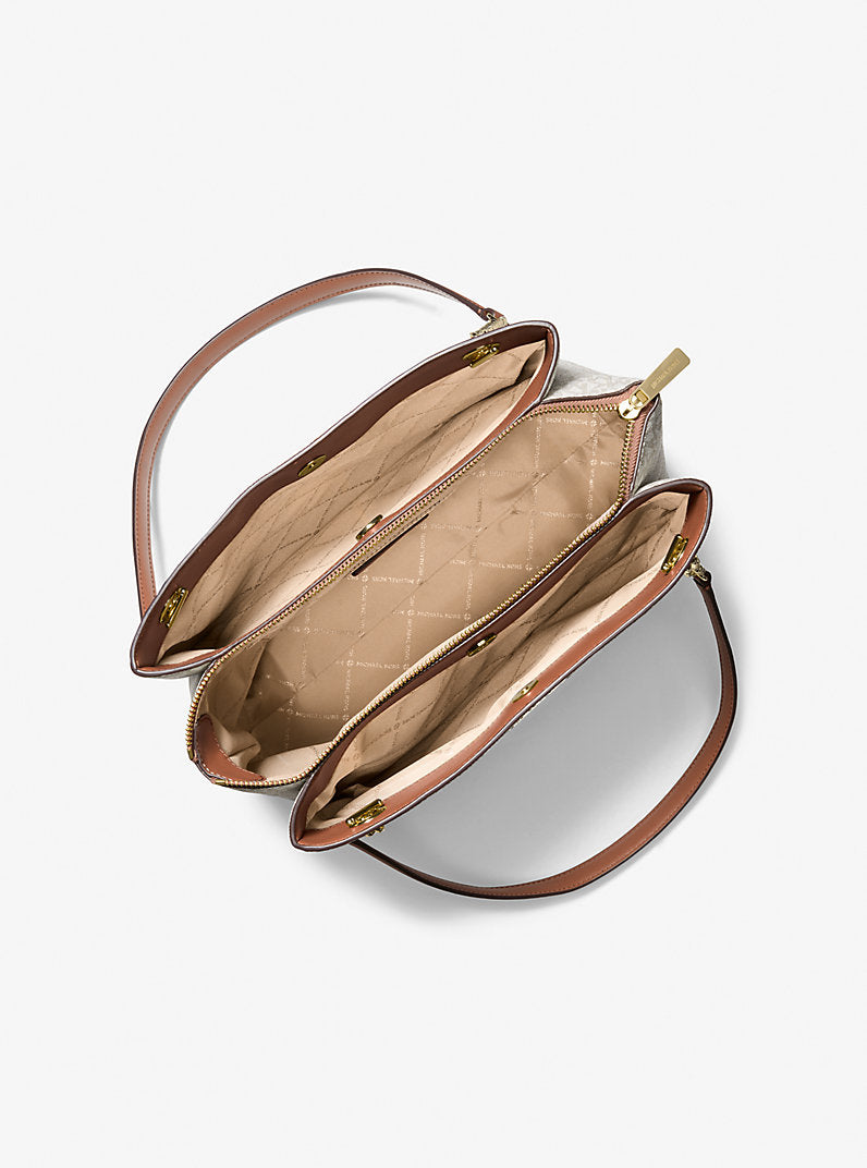 Michael Kors Soho Medium Signature Logo Tote Bag- VANILLA