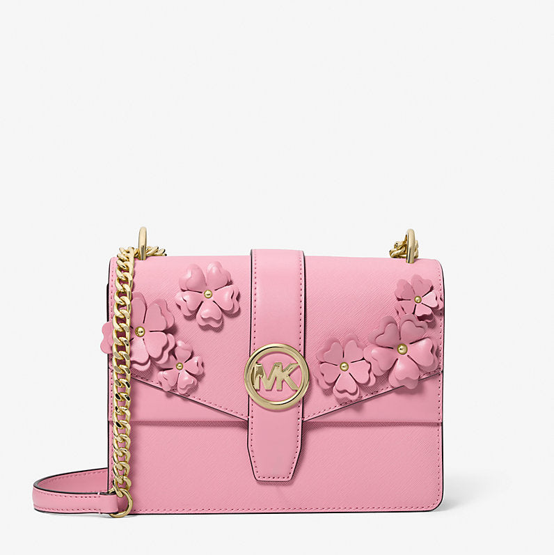 Michael Kors Greenwich Small Floral Embellished Crossbody Bag-CARNATION