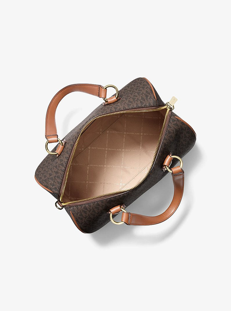 Michael Kors Grayson Medium Signature Logo Duffel Bag-BROWN