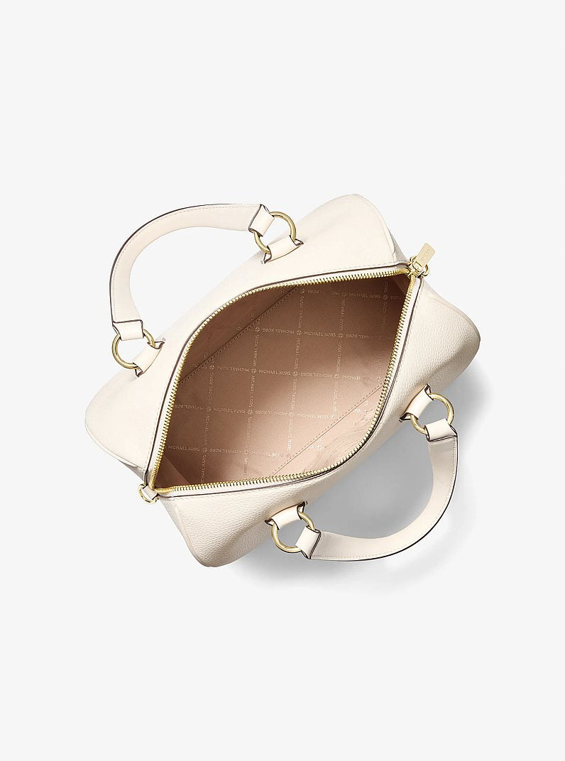 Michael Kors Grayson Medium Pebbled Leather Duffel Bag-LT CREAM