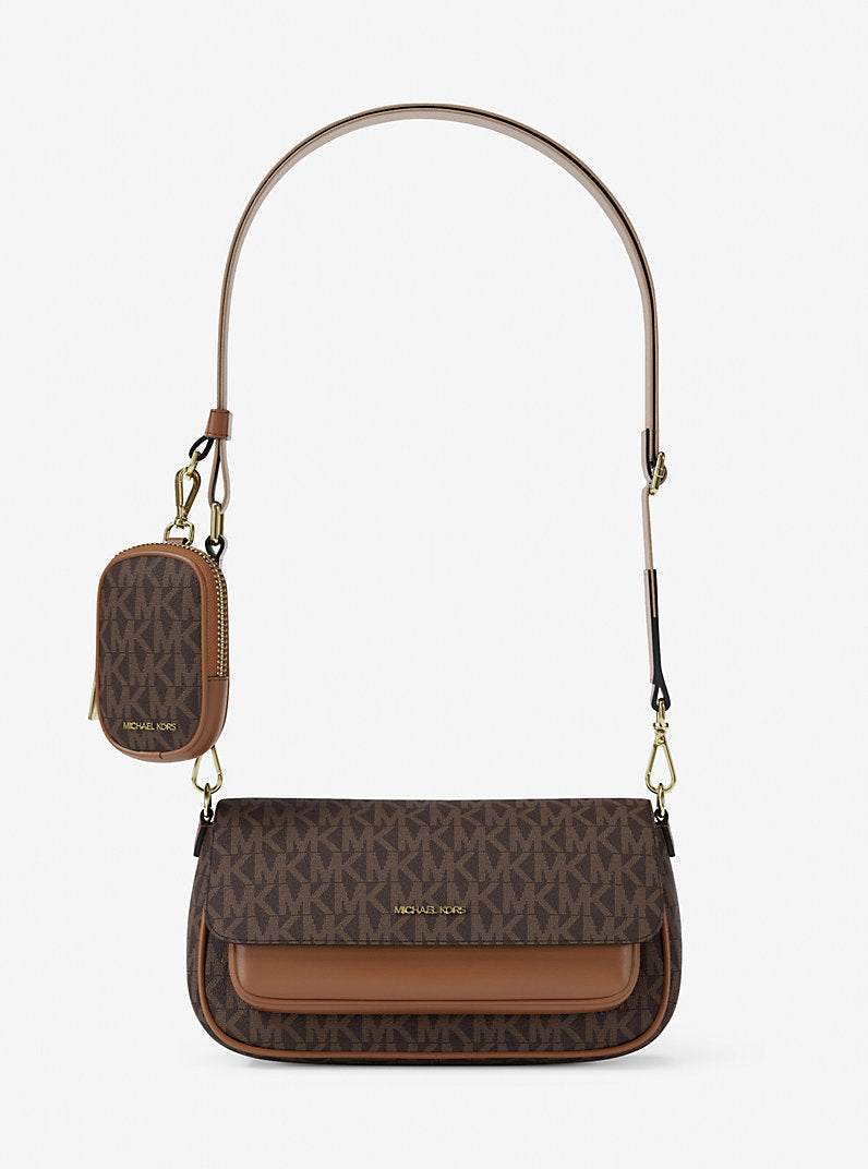 Michael Kors Jet Set Travel Small Signature Logo Crossbody Bag With Pouch-BROWN - Hemen Teslimde