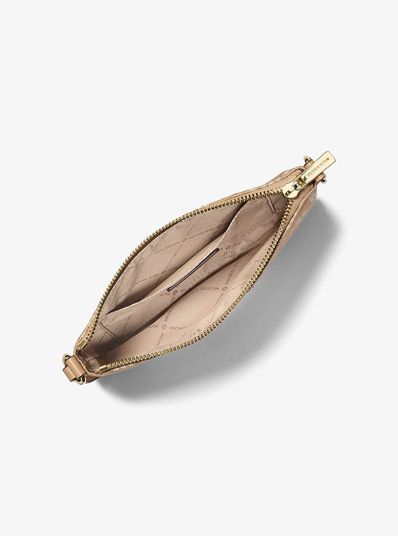 Michael Kors Jet Set Travel Small Logo Jacquard Denim Wristlet