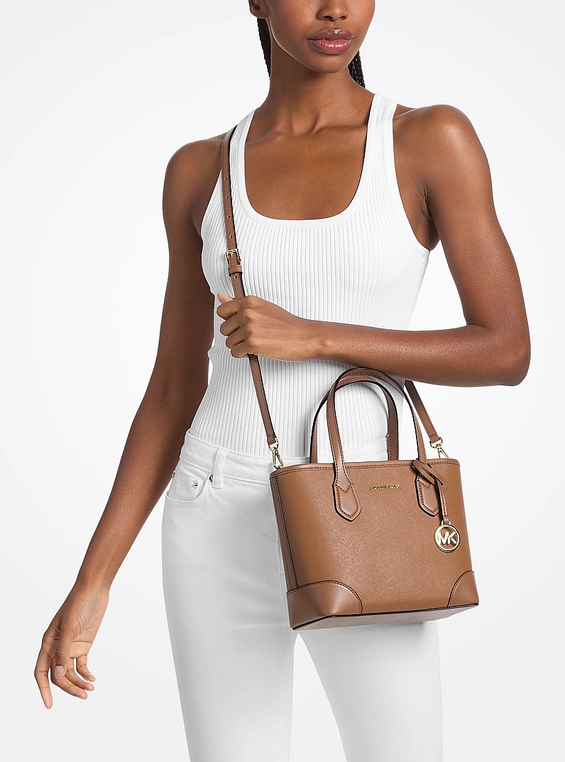 Michael Kors Eva Extra-Small Leather Convertible Tote Bag-LUGGAGE