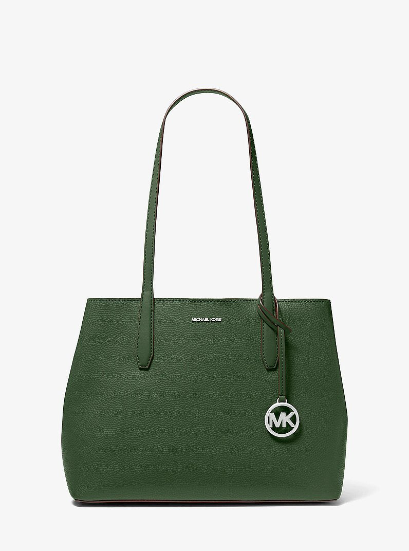 Michael Kors Avalon Medium Pebbled Leather Tote Bag-AMAZON GREEN