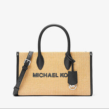 Michael Kors Mirella Medium Woven Satchel- BLACK