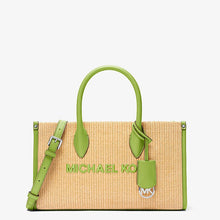 Michael Kors Mirella Medium Woven Satchel- LIME
