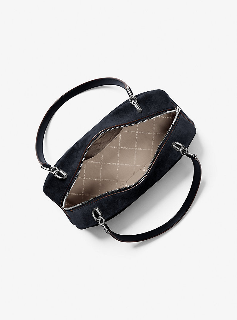 Michael Kors Cecily Medium Suede Shoulder Bag-NAVY – Kanadadan Kapına