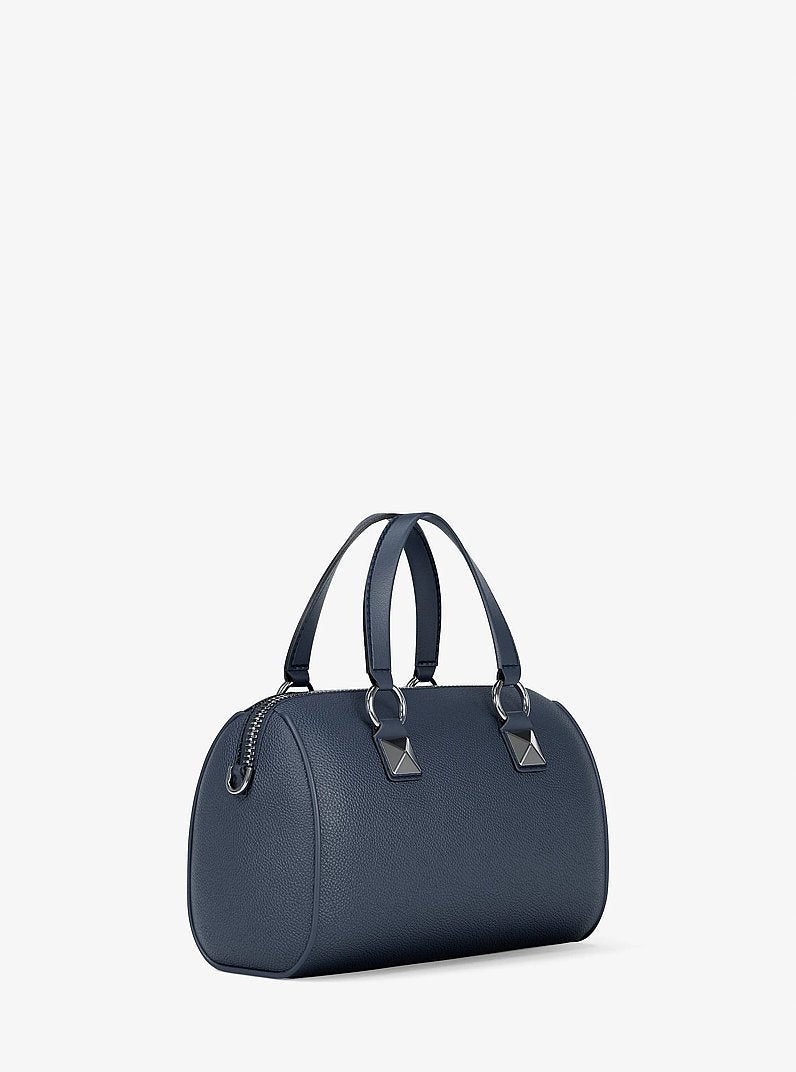 Michael Kors Grayson Small Pebbled Leather Duffel Crossbody Bag-NAVY