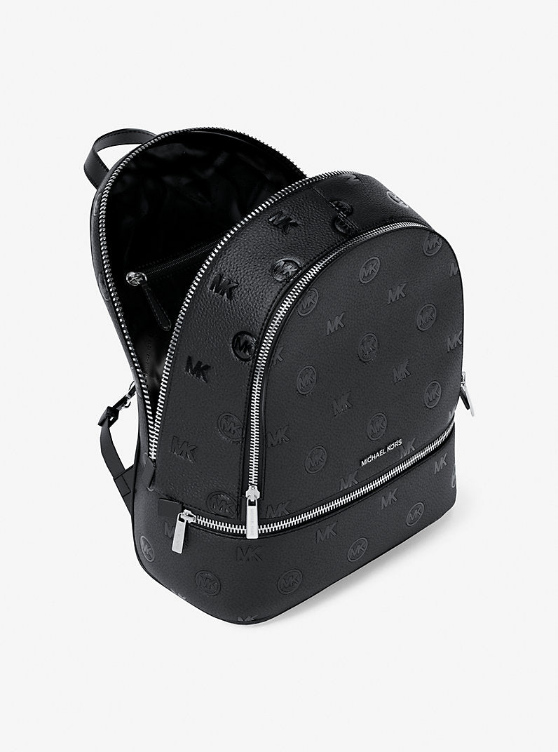 Michael Kors Rhea Medium Logo Debossed Backpack-BLACK – Kanadadan