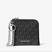 Michael Kors Jet Set Travel Medium Signature Logo Chain Wallet-BLACK