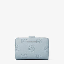 Michael Kors Jet Set Travel Medium Logo Debossed Billfold Wallet-PALE OCEAN